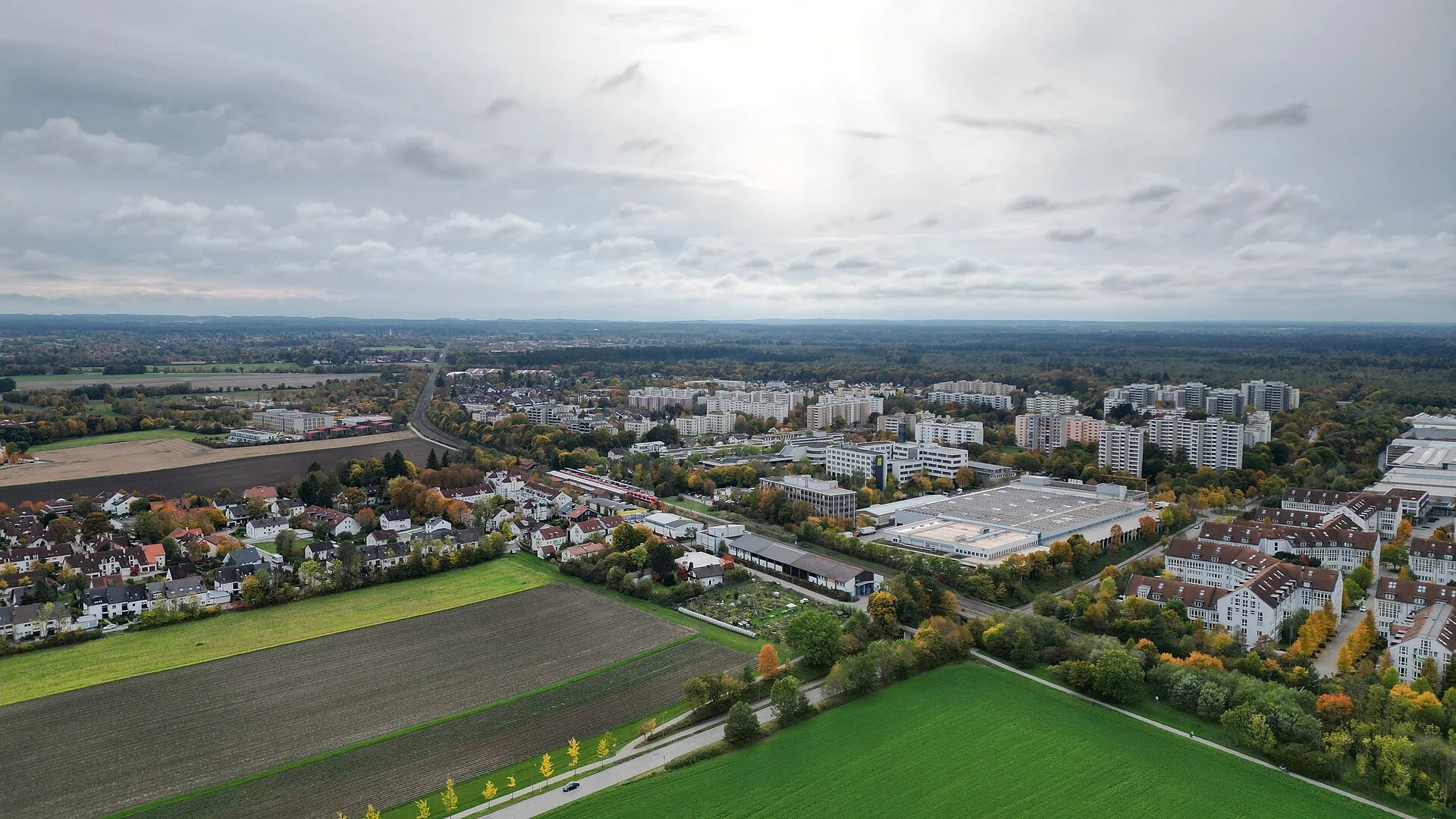 Taufkirchen - Luftbild Taufkirchen, Siedlung "Am Wald"